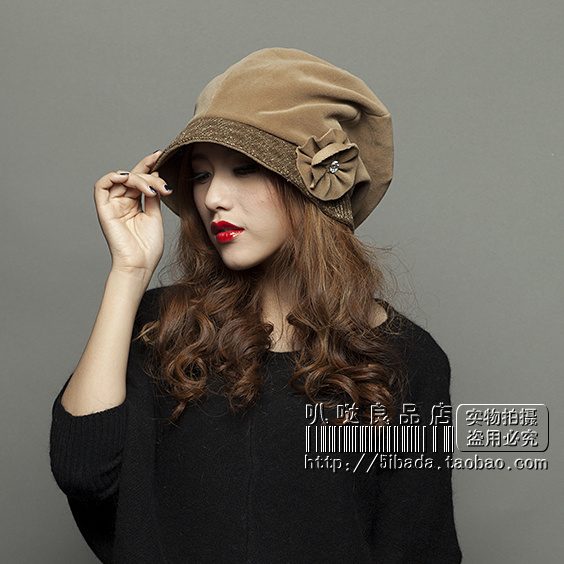 Accidnetal autumn and winter hat women's hat woolen rhinestone fashion hat