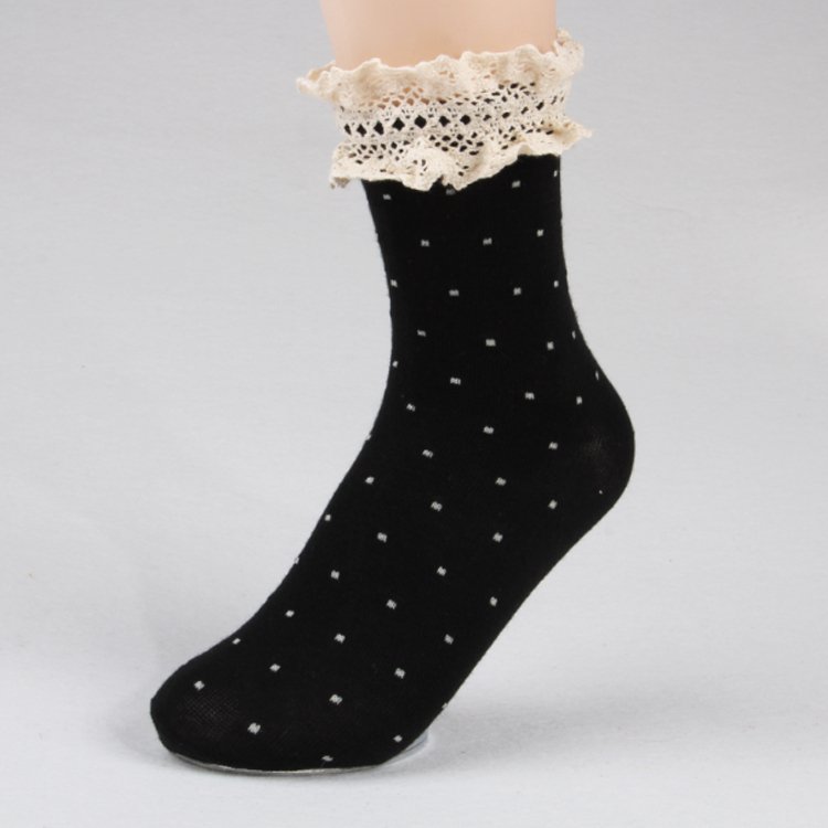 Accounting clothing women's round dot laciness pile of pile of socks sock free shipping