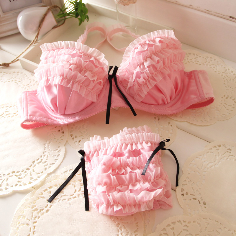 Adjustable 2013 chiffon lace lingerie bra set push up female