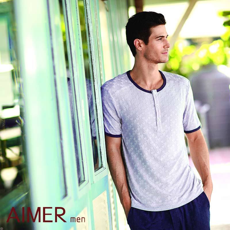 Adorer male new arrival sleepwear short-sleeve top 11ss jacquard modal ns41811
