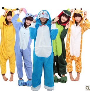 Adult onesie Lovers design cartoon animal coral fleece one piece sleepwear pea lounge
