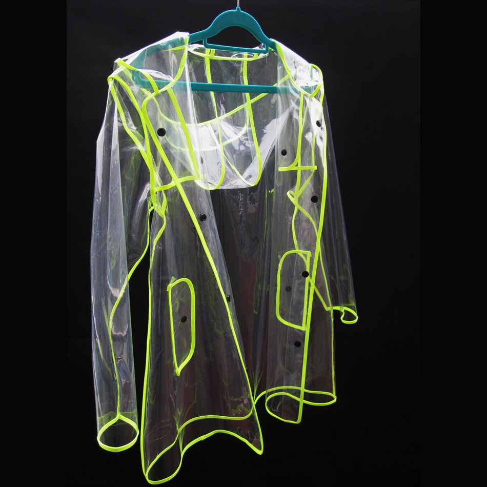 Adult outdoor raincoat transparent trench waterproof transparent personality male women's