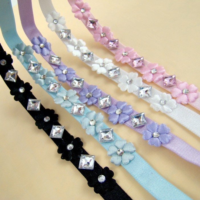 Aesthetic 5 flower lace rhinestone bra with shoulder strap underwear pectoral girdle rhinestone flower 9098