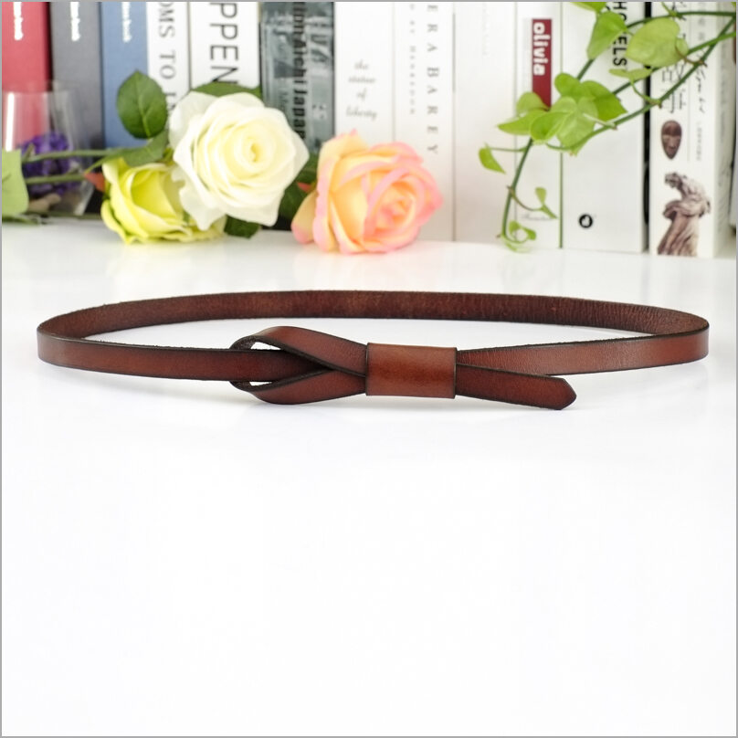 Afeel brief fashion casual tieclasps anti-allergic women's genuine leather strap candy color cowhide strap