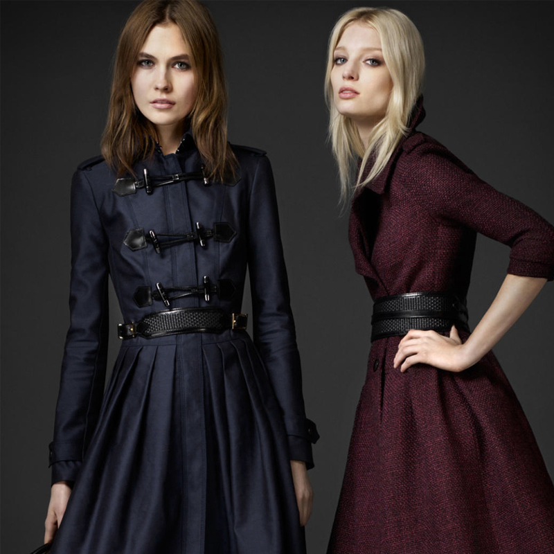 After fy5349q new arrival autumn poster dual horn button slim high waist outerwear trench