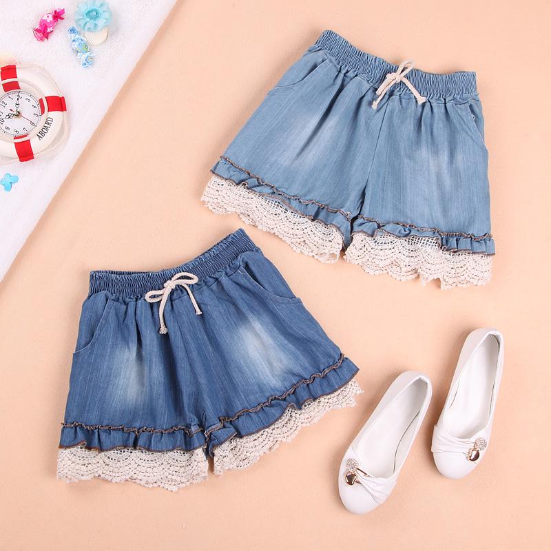 Agw-q513 2013 summer female cutout crochet shorts loose denim shorts e-03