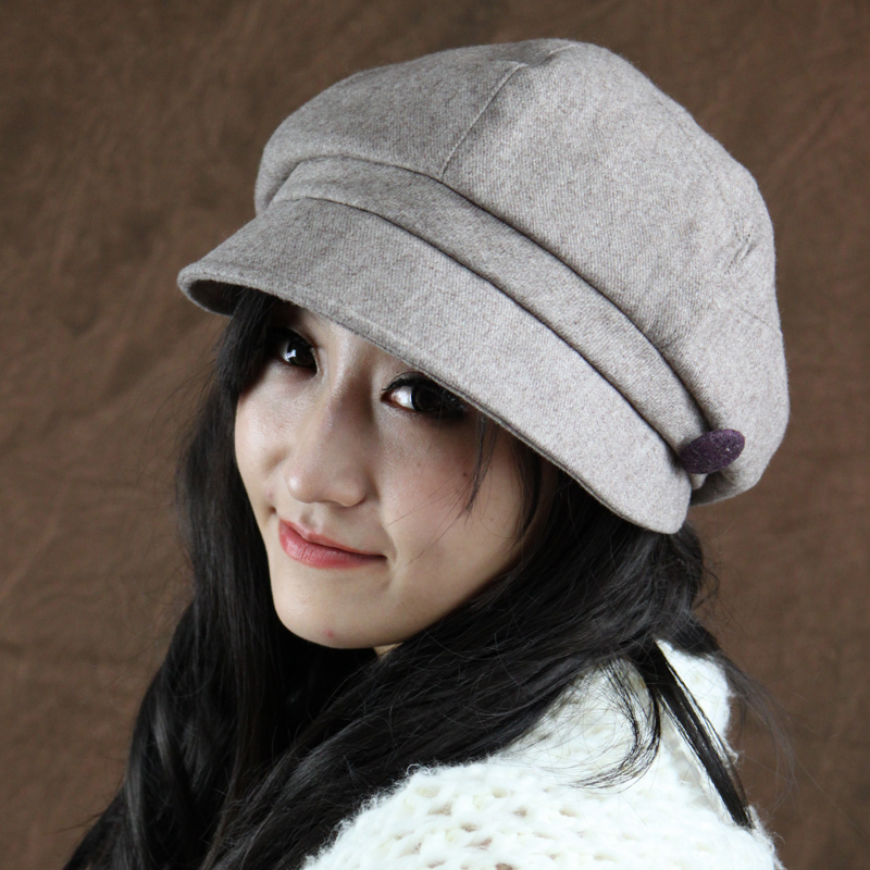 Aigrette wool autumn and winter hat small face-lift fedoras rivet fashion cap women's