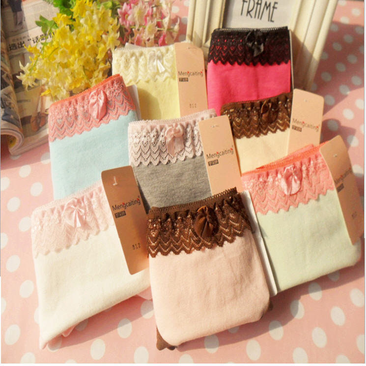 Ailei Si lace women's cotton cotton underwear low pockets buttock comfortable underwear wholesale 812