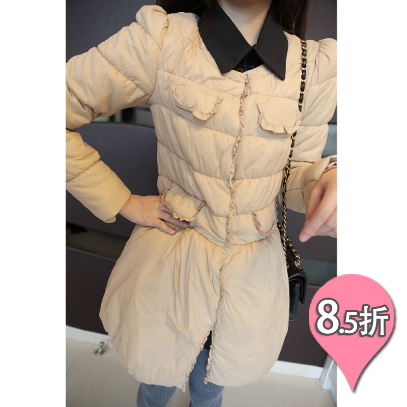 Aim 2012 winter elegant ruffle hem cotton-padded jacket