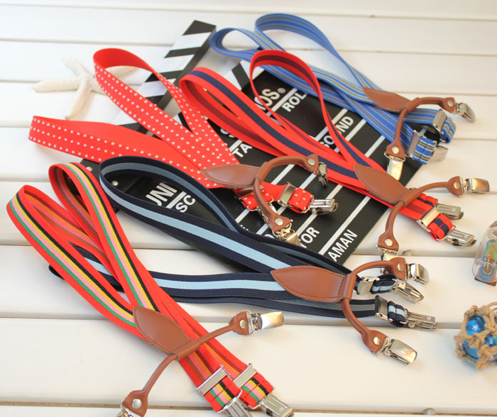 Aimi 0 hot-selling fashion child suspenders clip suspenders clip spaghetti strap fashion plaid 4 clip suspenders