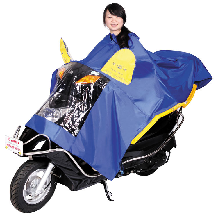 Air-sac electric bicycle motorcycle raincoat plus size lengthen labilizing car raincoat poncho single double