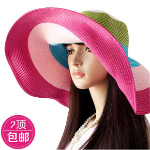 Air505 braid straw large brim beach hat sun-shading women's summer big sun hat strawhat