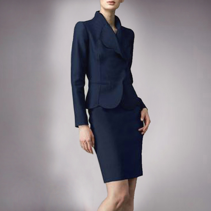 Airangel spring and autumn women's OL outfit fashion scallop slim dress set plus size available