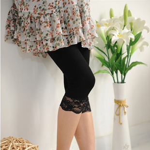 Aisa fashion 2012 Medium-large summer maternity pants elastic lace breathable maternity capris maternity legging