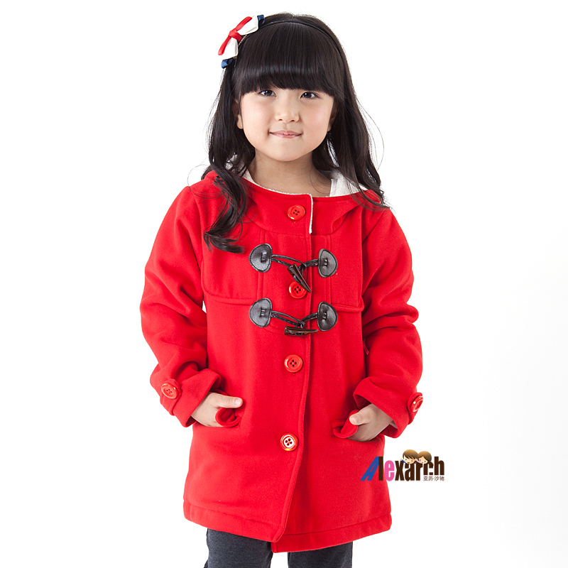 Alexarch girls clothing 2012 autumn and winter brief casual thick nap double layer outerwear f5039