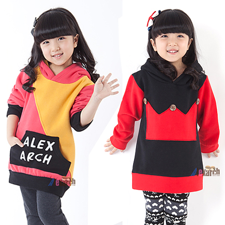 Alexarch spring girls clothing 100% individuality brief cotton sweatshirt