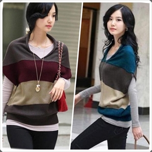 Alisee women's spring fishing loose sweater outerwear batwing sleeve sweater basic shirt