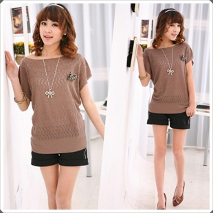 Alisee2013 women's spring cutout sweater outerwear short-sleeve vest all-match shirt