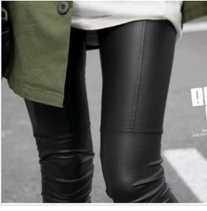 All leather stitching leggings super show thin leg nine minutes of pants imitation leather pants
