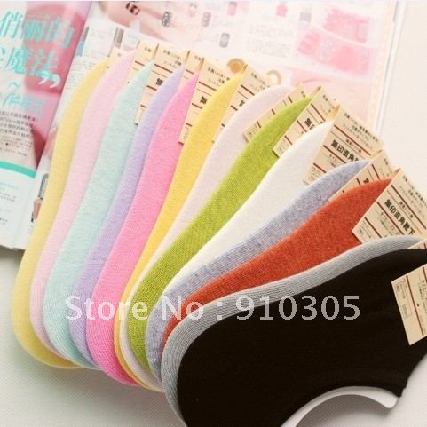 All-match bamboo fibre candy summer women's 100% cotton sock slippers free shipping