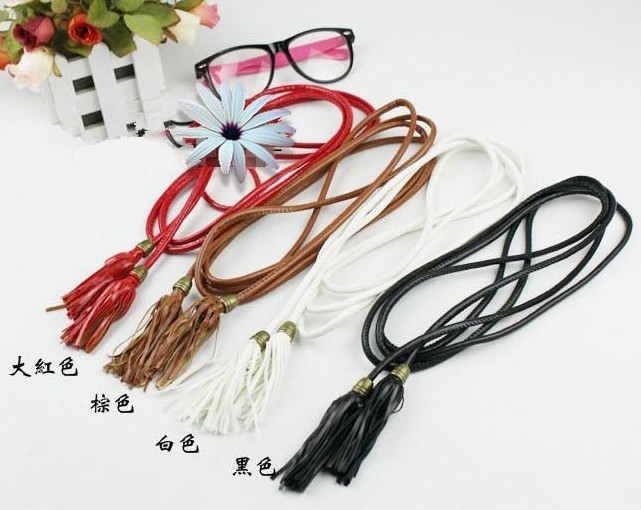 All-match belly chain casual fashion waist rope tassel red string white candy female faux leather