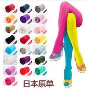 All-match candy color velvet basic tights thin meat stockings female socks