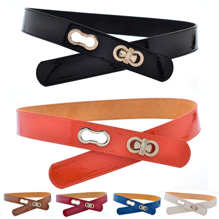 All-match candy color women's strap decoration belt Women belt fashion genuine leather belt