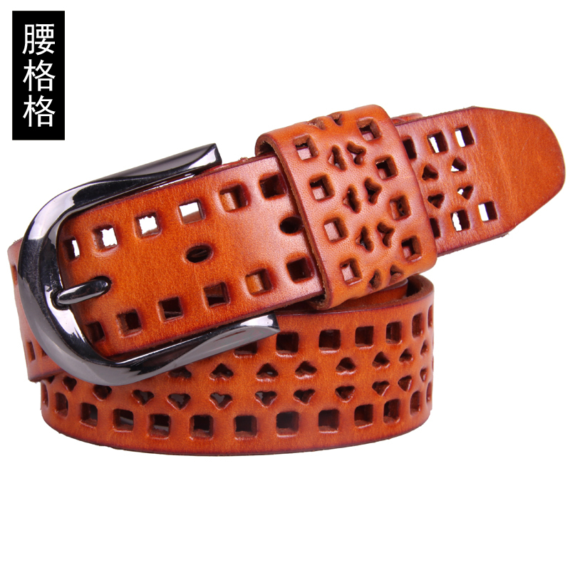 All-match casual fashion cutout genuine leather strap women's casual belt female cowhide strap female