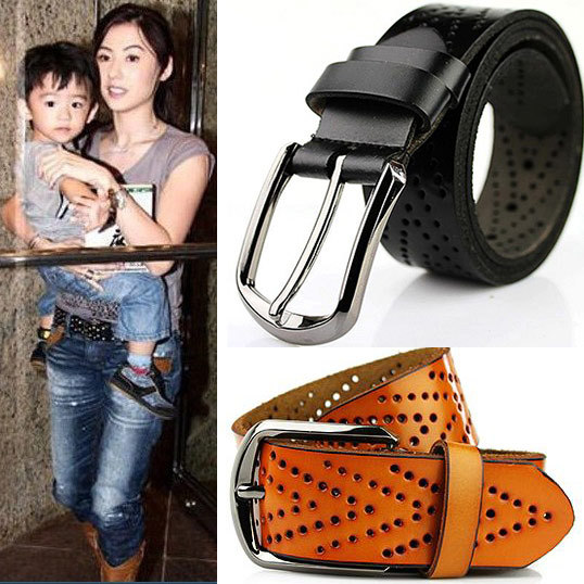 All-match casual women's belt hk cutout women's strap female genuine leather cowhide belt