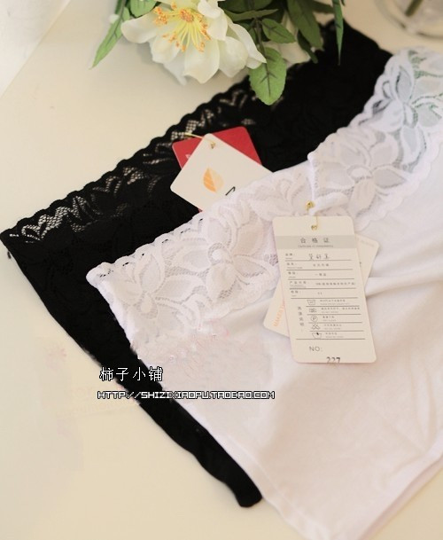 All-match comfortable modal lace decoration tube top tube top black white grey