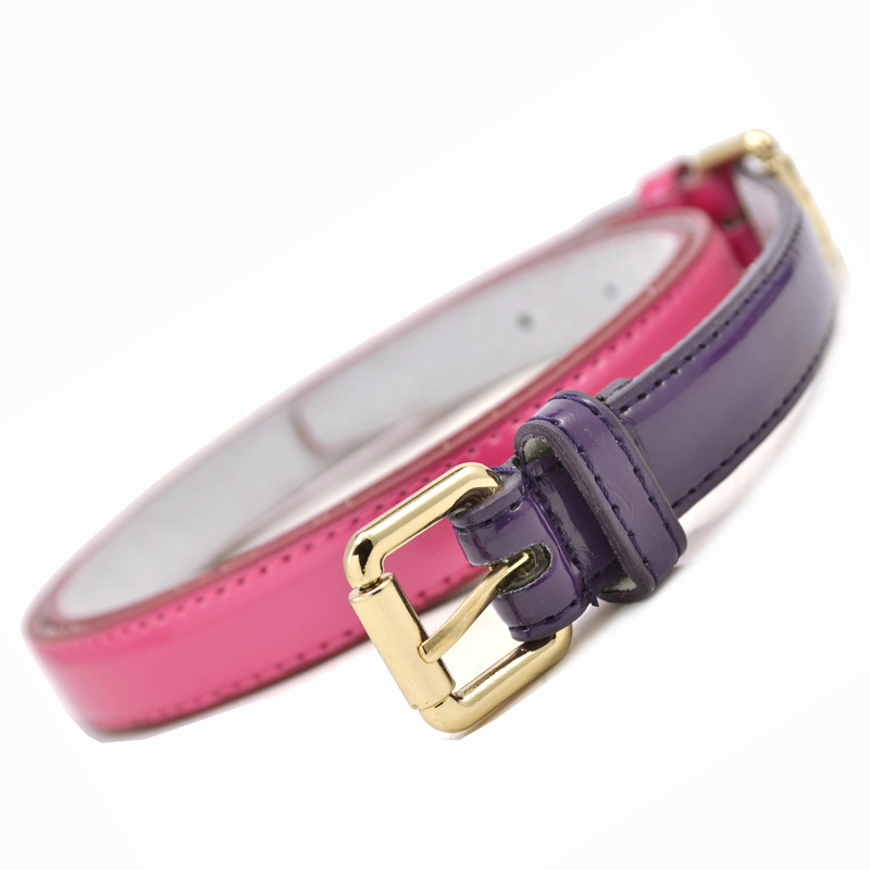 All-match Cowhide bottom  women's  thin belt female japanned leather candy color belt