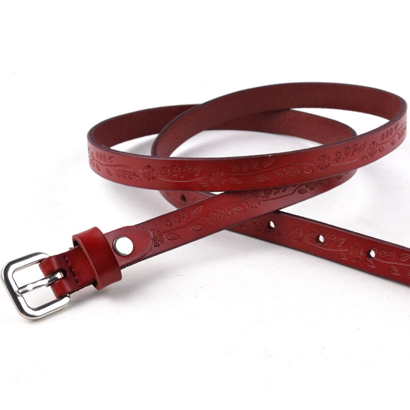 All-match decoration cowhide embossed women's belt female genuine leather strap Women fashion female belt