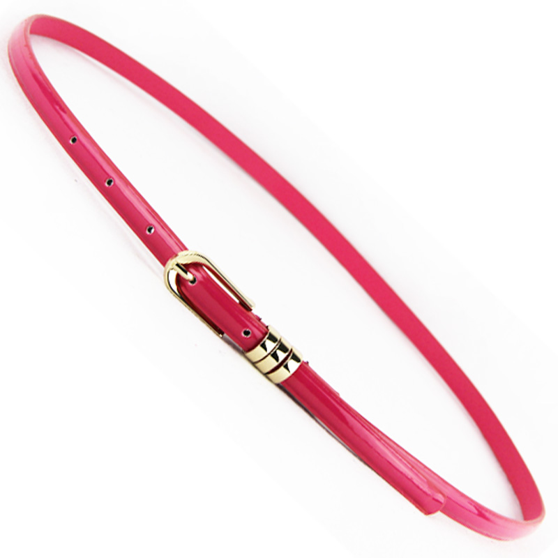 All-match exquisite candy color thin belt women's japanned leather strap decoration belt belly chain