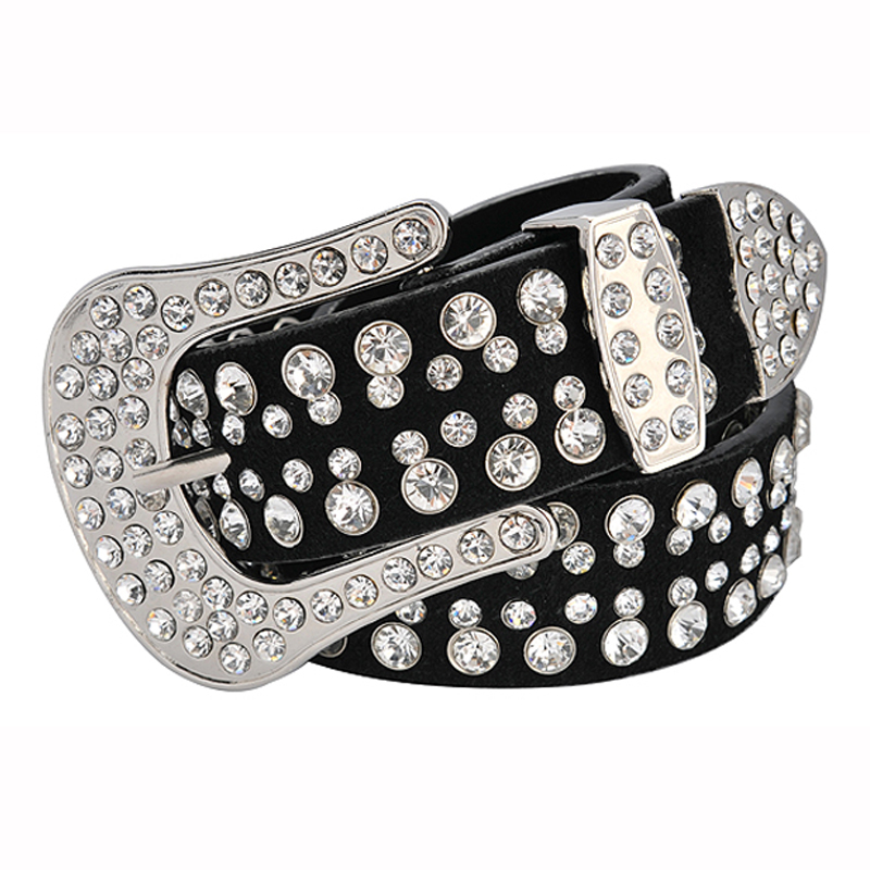 All-match fashion female rhinestone strap genuine leather belt jeans fashion