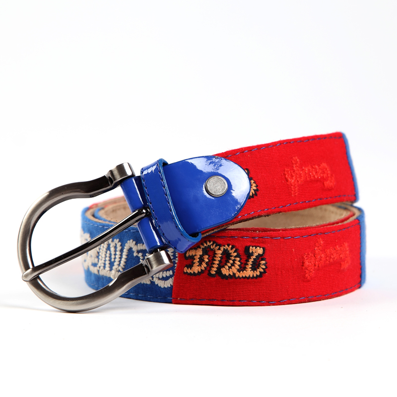 All-match fashion female trend genuine leather strap casual belt embroidery belt needle jeans belt