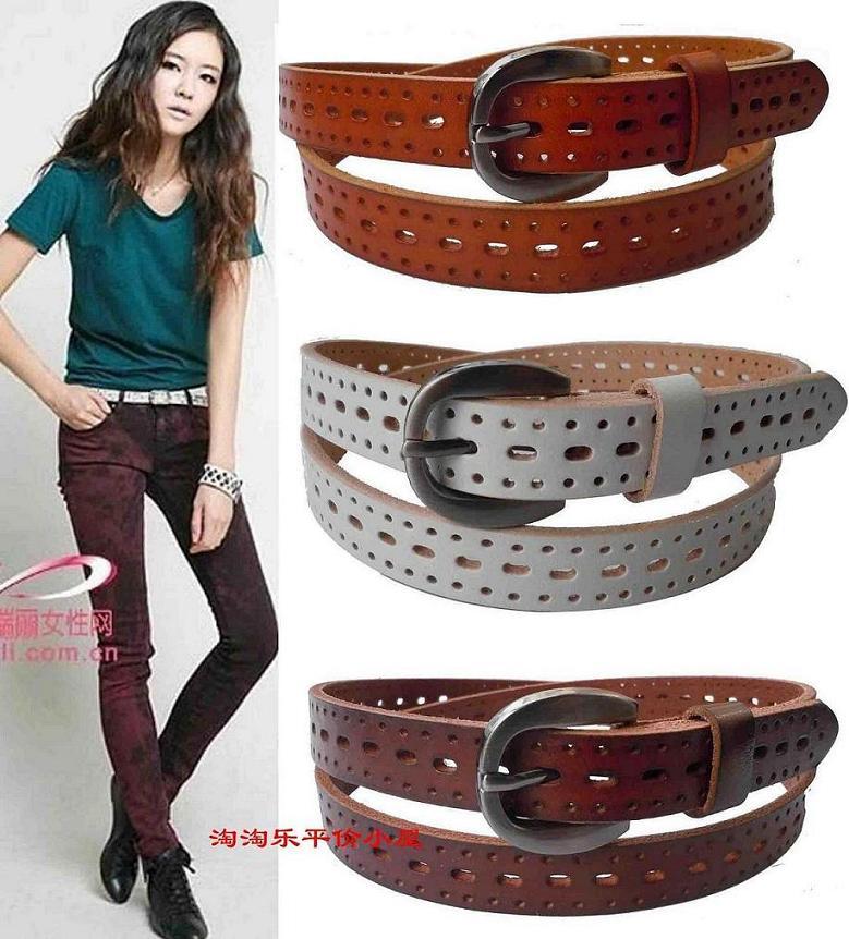 All-match fashion first layer of cowhide belt cutout genuine leather strap genuine leather women's strap