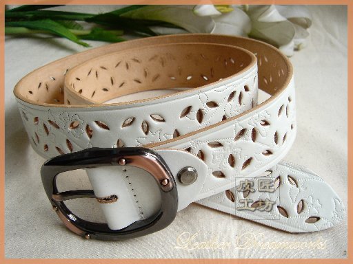 All-match genuine leather cutout women's strap white genuine leather fashion female belt