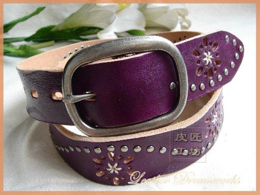 All-match genuine leather pin buckle rivet women's strap genuine leather fashion women belt