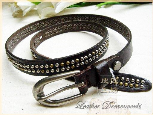 All-match genuine leather rivet women's strap fashion genuine leather ladies belt