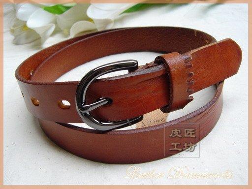All-match genuine leather unique pin buckle genuine leather strap women's leather female thin belt fashion cronyism