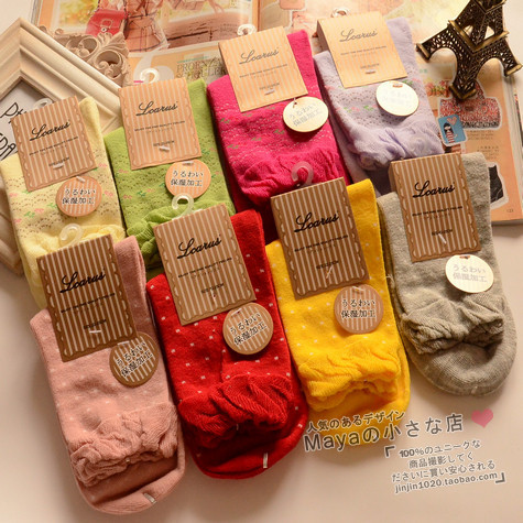 All-match japanese style socks bubble dot small winter socks thermal socks