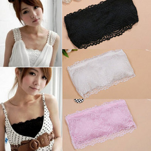 All-match lace decoration belt pad basic lingerie tube top tube top spaghetti strap