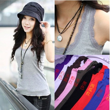 All-match long design tank female basic vest spaghetti strap vest 100% cotton spaghetti strap top