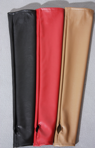 All-match set half leather gloves lengthen autumn and winter female 3 colors
