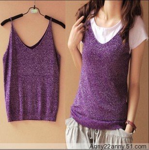 All-match spaghetti strap vest wire vest liangsi V-neck spaghetti strap vest pullover knitted cardigan