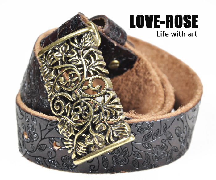 All-match summer women's first layer of cowhide cutout women's wide belt genuine leather strap