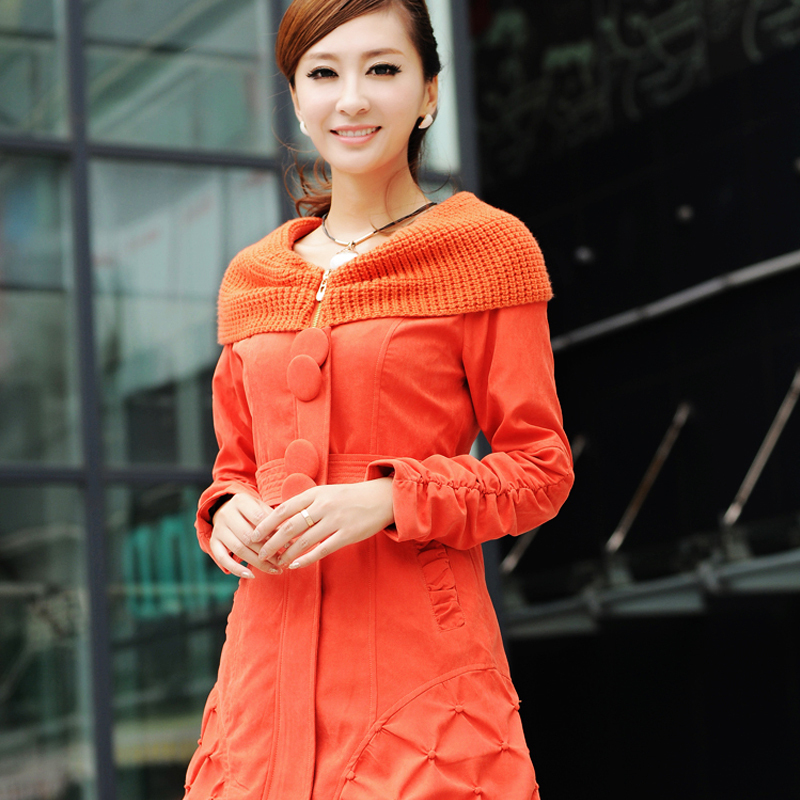 All-match sweater cloak fashion elegant medium-long gentlewomen women's trench slim outerwear