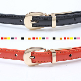 All-match thin belt fashion female belt decoration strap Women candy color cowhide genuine leather pin buckle female