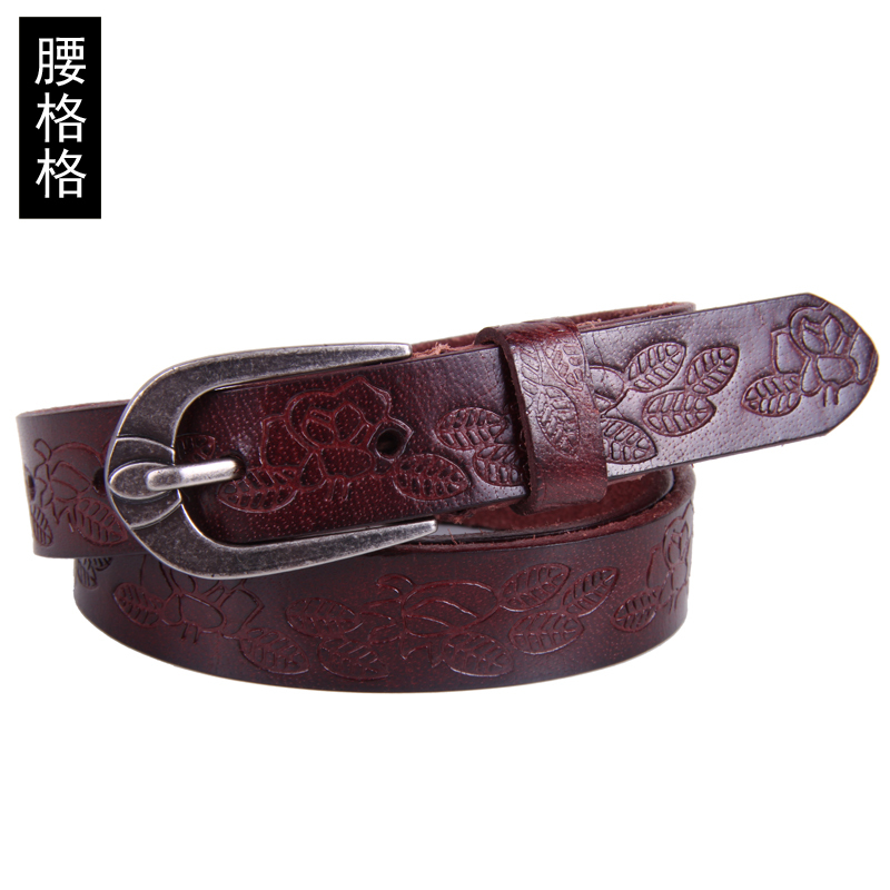 All-match two-color strap female fashion crushing genuine leather women's casual belt women's strap