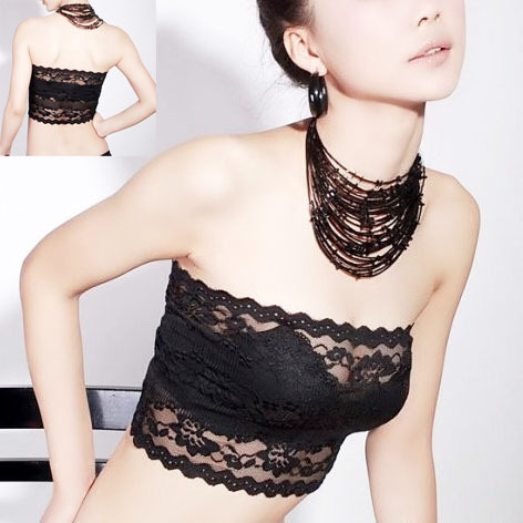 All-match ultra-thin breathable sexy lace decoration crochet tube top tube top